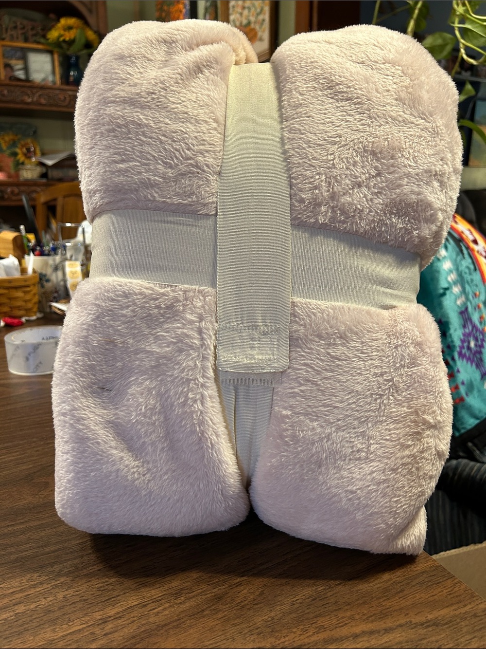 Threshold Plush Throw Blanket Pink